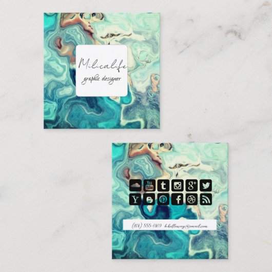 Abstrakte Formulare, Visitenkarte für Social Media (Vorne/Hinten)