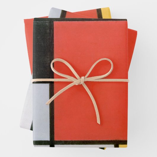 ABSTRAKTE FORMULIERTE MONDRIAN GESCHENKPAPIER SET (Beispiel)