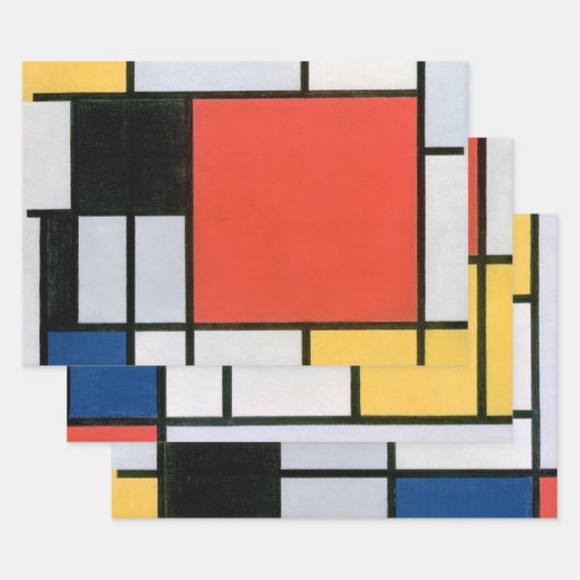 ABSTRAKTE FORMULIERTE MONDRIAN GESCHENKPAPIER SET (Set)