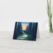 Abstrakte Forststraße Dankeskarte (Vorderseite)