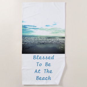Abstrakte Fotovorlage am Strand Typografie Blue Wh Strandtuch