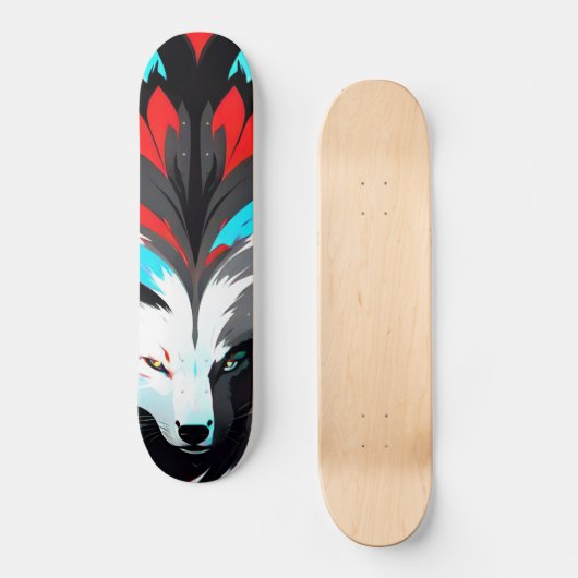 Abstrakte Fox-Seite Skateboard (Vorderseite)
