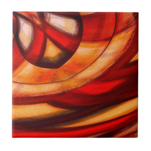 Abstrakte Fraktal Circles Poster Print Fliese