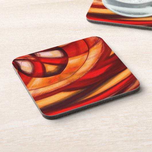 Abstrakte Fraktal Circles Poster Print Getränkeuntersetzer (Linke Seite)