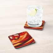 Abstrakte Fraktal Circles Poster Print Getränkeuntersetzer (Rechte Seite)