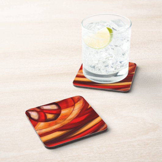 Abstrakte Fraktal Circles Poster Print Getränkeuntersetzer (Rechte Seite)