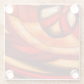 Abstrakte Fraktal Circles Poster Print Glasuntersetzer (Rückseite)