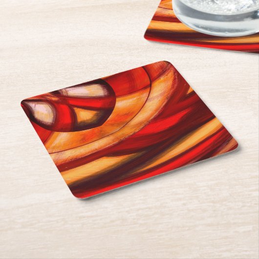 Abstrakte Fraktal Circles Poster Print Rechteckiger Pappuntersetzer (angewinkelt)