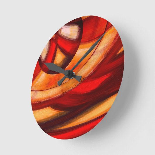 Abstrakte Fraktal Circles Poster Print Runde Wanduhr (Winkel)