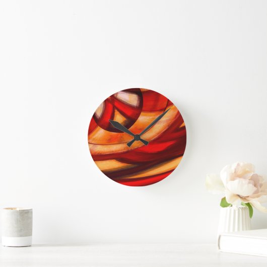 Abstrakte Fraktal Circles Poster Print Runde Wanduhr (Zuhause)