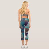 Abstrakte Fraktal-Kunst Capri Leggings (Rückseite)