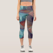 Abstrakte Fraktal-Kunst Capri Leggings (Vorderseite)