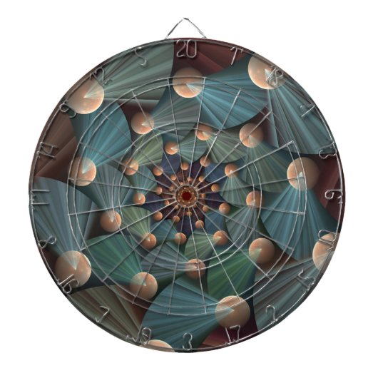 Abstrakte Fraktal Kunst mit tiefbraunem Schiefer B Dartscheibe (vorne)