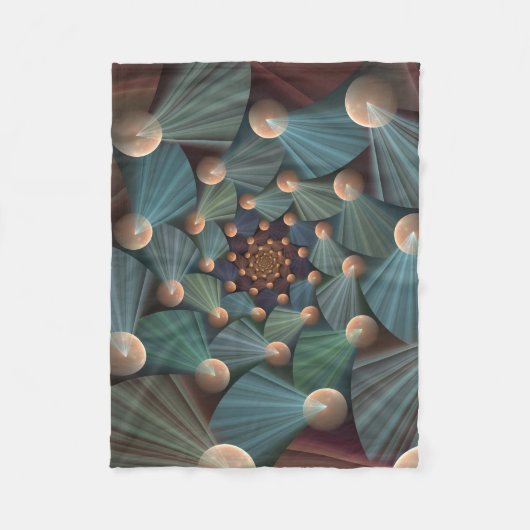 Abstrakte Fraktal Kunst mit tiefbraunem Schiefer B Fleecedecke (Vorderseite)