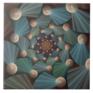 Abstrakte Fraktal Kunst mit tiefbraunem Schiefer B Fliese