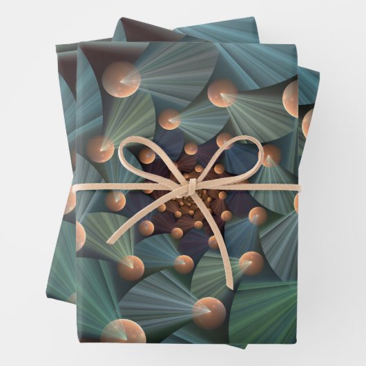 Abstrakte Fraktal Kunst mit tiefbraunem Schiefer B Geschenkpapier Set (Beispiel)