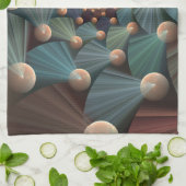 Abstrakte Fraktal Kunst mit tiefbraunem Schiefer B Geschirrtuch (Gefaltet)