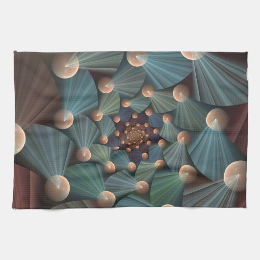 Abstrakte Fraktal Kunst mit tiefbraunem Schiefer B Geschirrtuch (Horizontal)