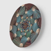 Abstrakte Fraktal Kunst mit tiefbraunem Schiefer B Große Wanduhr (Winkel)