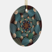 Abstrakte Fraktal Kunst mit tiefbraunem Schiefer B Keramik Ornament (Rechts)