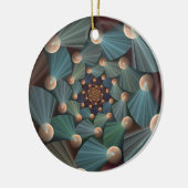 Abstrakte Fraktal Kunst mit tiefbraunem Schiefer B Keramik Ornament (Links)