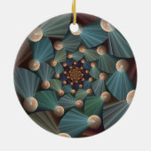 Abstrakte Fraktal Kunst mit tiefbraunem Schiefer B Keramik Ornament (Hinten)