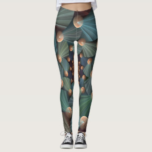 Abstrakte Fraktal Kunst mit tiefbraunem Schiefer B Leggings