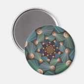 Abstrakte Fraktal Kunst mit tiefbraunem Schiefer B Magnet (Vorderseite/Rückseite)