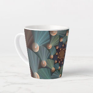 Abstrakte Fraktal Kunst mit tiefbraunem Schiefer B Milchtasse