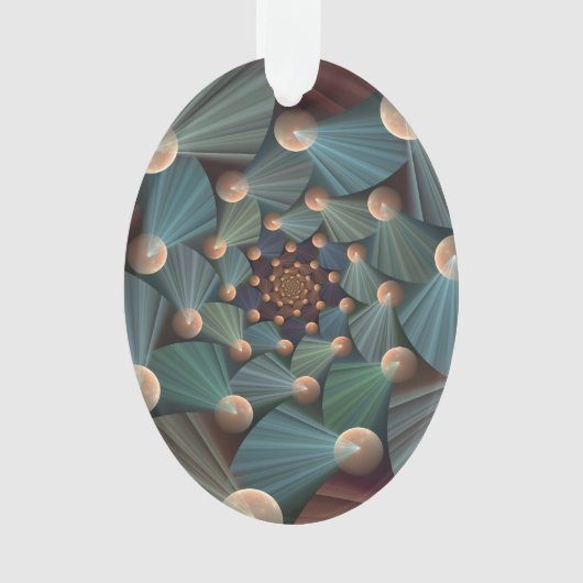 Abstrakte Fraktal Kunst mit tiefbraunem Schiefer B Ornament (Vorderseite)