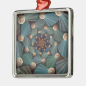 Abstrakte Fraktal Kunst mit tiefbraunem Schiefer B Ornament Aus Metall (Links)