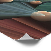 Abstrakte Fraktal Kunst mit tiefbraunem Schiefer B Poster (Ecke)