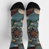 Abstrakte Fraktal Kunst mit tiefbraunem Schiefer B Socken (Oben)