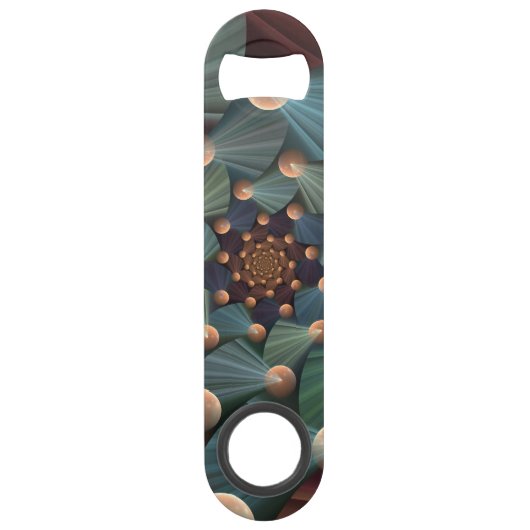 Abstrakte Fraktal Kunst mit tiefbraunem Schiefer B Speed Flaschenöffner (Vorderseite)