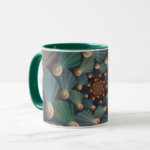 Abstrakte Fraktal Kunst mit tiefbraunem Schiefer B Tasse