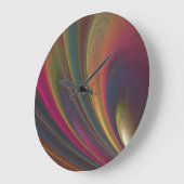 Abstrakte Fraktal-Rainbow-Runde Große Wanduhr (Winkel)