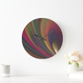 Abstrakte Fraktal-Rainbow-Runde Große Wanduhr (Zuhause)