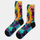 Abstrakte Fraktal-Textur Socken (Linkes Detail)