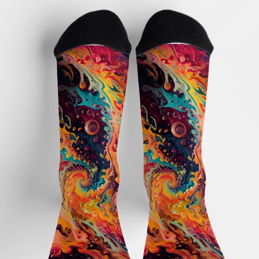 Abstrakte Fraktal-Textur Socken (Oben)