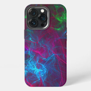 Abstrakte fraktale Flammen Rosa Lila Blau Grün iPhone 13 Pro Hülle