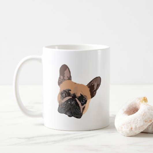Abstrakte französische Bulldog-Kaffee-Tasse Kaffeetasse (Mit Donut)