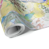 Abstrakte französische Bulldogfarbenfarbe Geschenkpapier (Rolleneckpunkt)