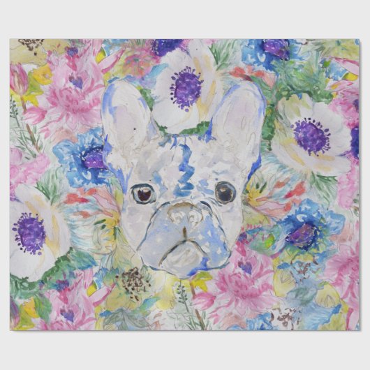 Abstrakte französische Bulldogfarbenfarbe Geschenkpapier (Flach)
