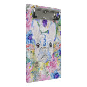 Abstrakte französische Bulldogfarbenfarbe Mini Klemmbrett (Schrägansicht)