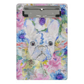 Abstrakte französische Bulldogfarbenfarbe Mini Klemmbrett (Vorderseite)