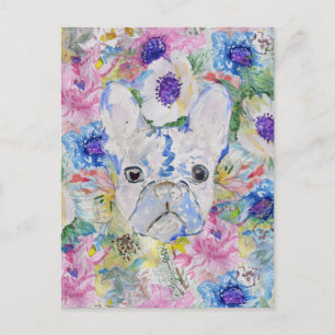 Abstrakte französische Bulldogfarbenfarbe Postkarte