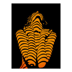 Abstrakte Frau Expressive moderne Silhouette Poster