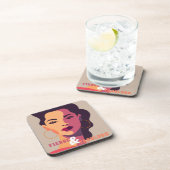 Abstrakte FRAU FIERCE & FABULOUS Moderne Getränkeuntersetzer (Rechte Seite)