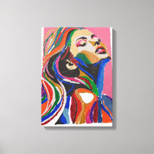 Abstrakte Frau, gemalt von Mark Elsen Leinwanddruck