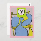 Abstrakte Frau, Gesicht Postkarte (Vorne/Hinten)